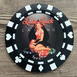 Lady Luck Pinup Girl Wall Decal Poker Chip
